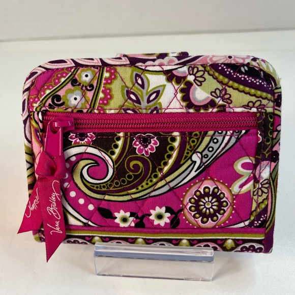 Vera Bradley Wallet In Pink, Green and Brown - Picture 2 of 11